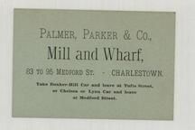 Palmer, Parker & Co. Mill and Wharf, Perkins Collection 1850 to 1900 Advertising Cards